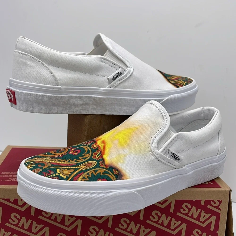 Vans Canvas Men’s Slip-On Shoes in Desert Vibes Oat Classic Slip-On (Big Reveal)